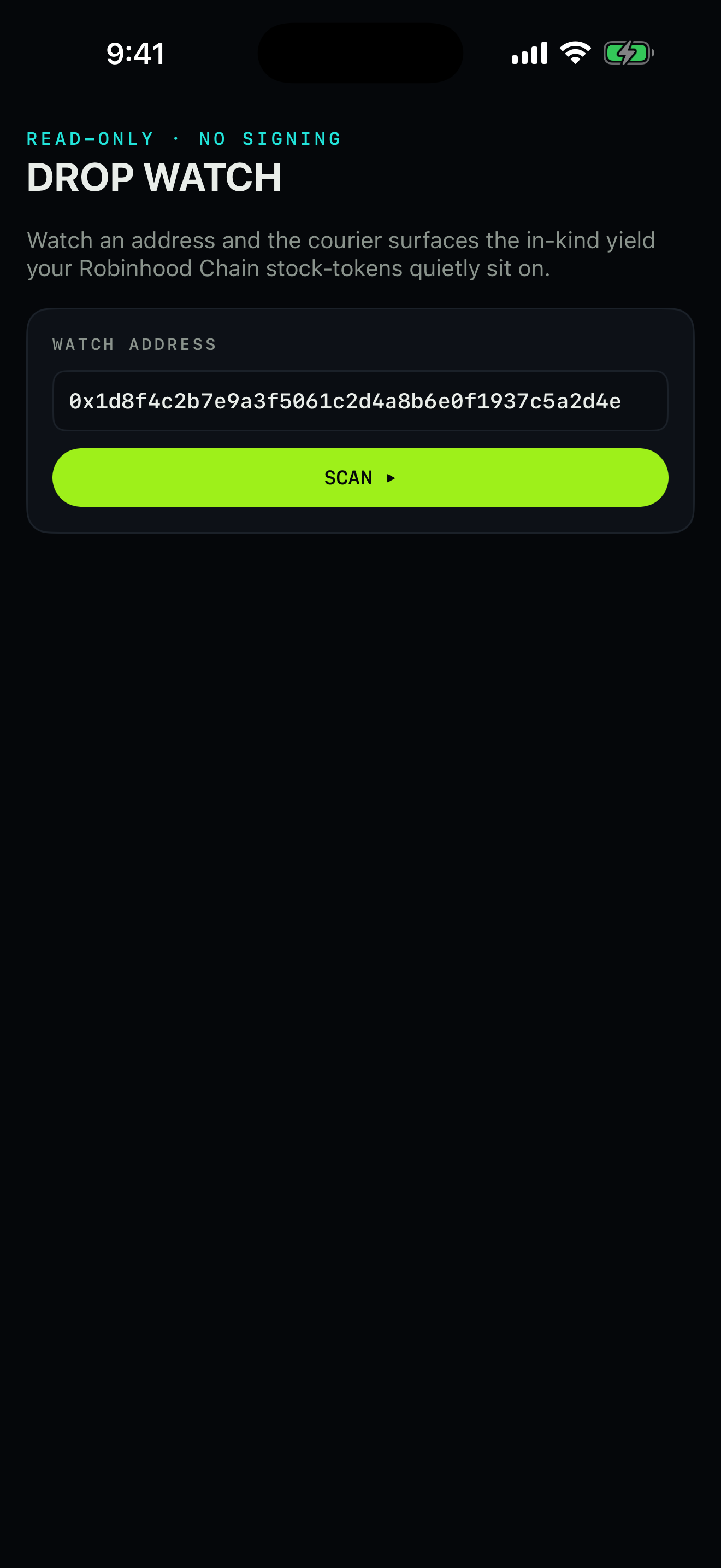 Drop Watch read-only yield viewer