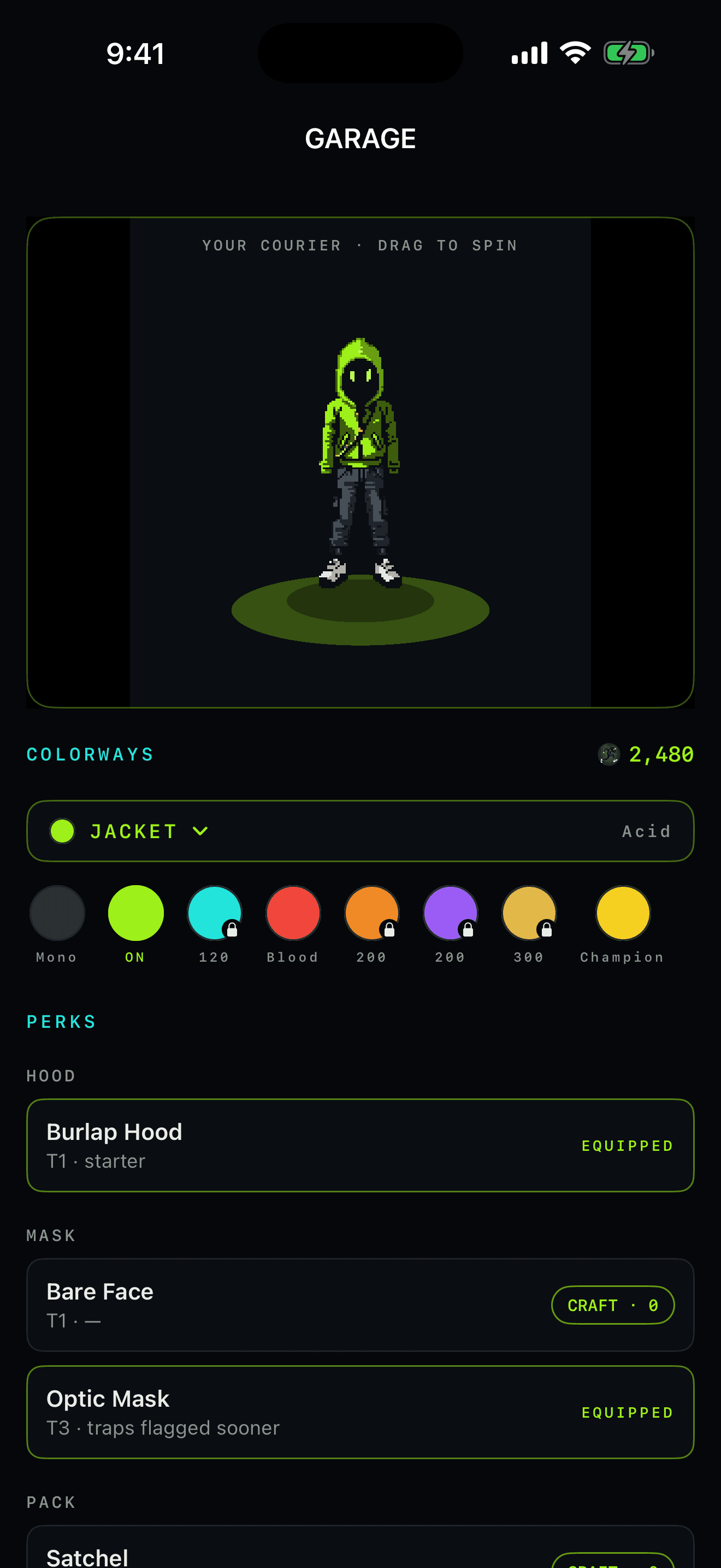 The Garage — customize your runner